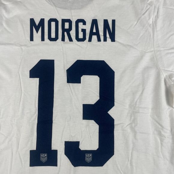 Nike Soccer USWNT Men's X-Large White Alex Morgan #13 Short Sleeve T-Shirt - Picture 8 of 10